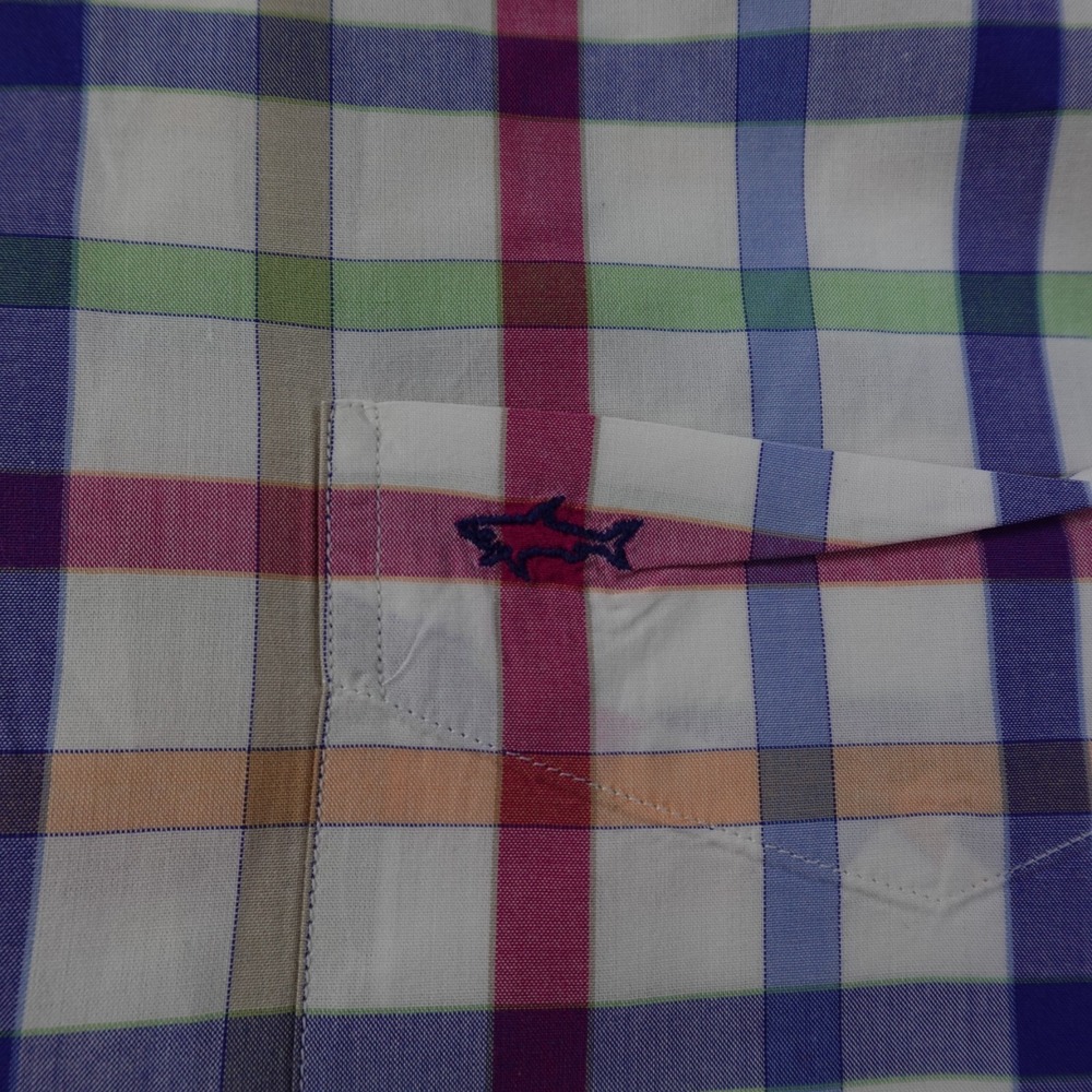 Paul & Shark Yachting Shirt Mens 44 Soft Touch Plaid Button Down Long Sleeve - Picture 5 of 13